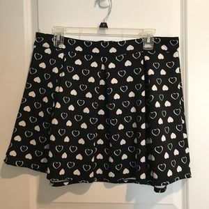 Bethany Mota black & white heart skater skirt